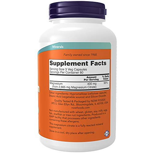 NOW Supplements, Magnesium Citrate, 240 Veg Capsules