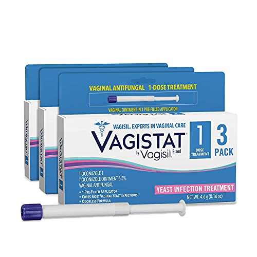 Vagistat 1 Day Single-Dose Yeast Infection Treatment for Women, Antifungal Ointment Helps Relieve External Itching and Irritation, 1 Pre-Filled No Touch Vaginal Applicator, by Vagisil