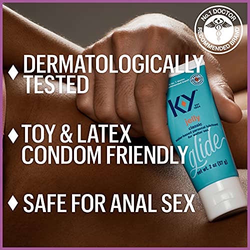 K-Y Jelly Lube, Personal Lubricant, Water-Based Formula, Safe to Use with Latex Condoms, For Men, Women and Couples, 4 FL OZ (Pack of 2)