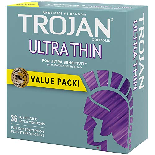 Trojan Ultra Thin Condoms For Ultra Sensitivity, 36 Count, 1 Pack