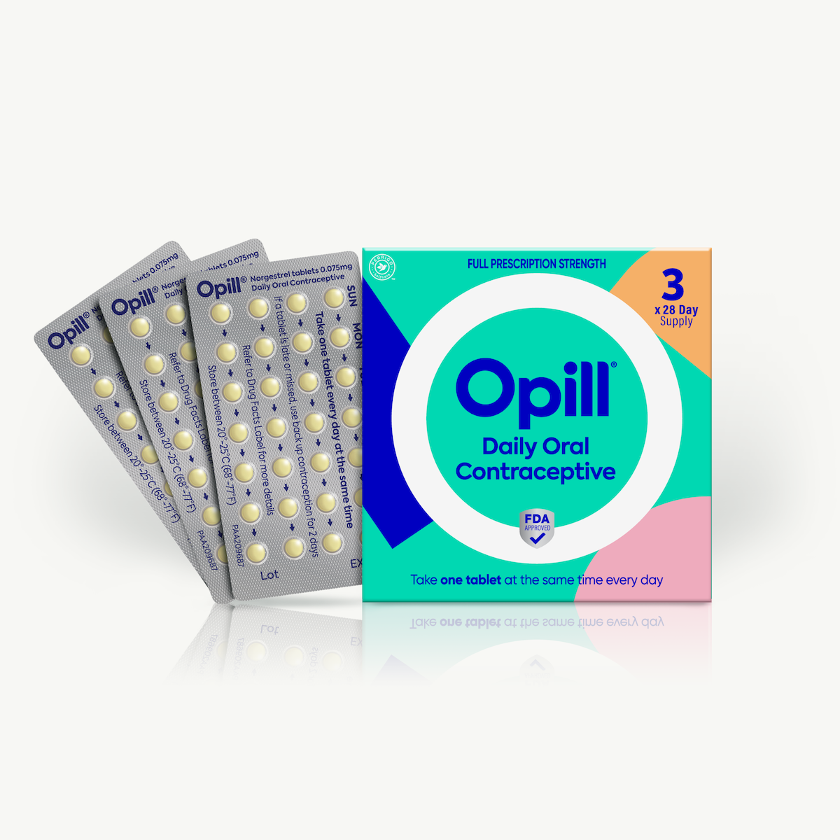 Opill®, Daily Oral Contraceptive Pill, 3-pack (84 tablets)
