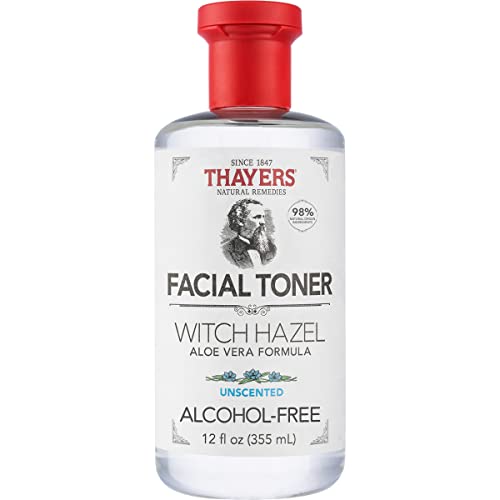 THAYERS Alcohol-Free Unscented Witch Hazel Facial Toner with Aloe Vera Formula, 12 oz