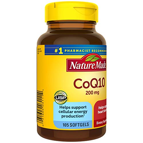 Nature Made CoQ10 200 mg, Dietary Supplement for Heart Health and Cellular Energy Production, 105 Softgels, 105 Day Supply
