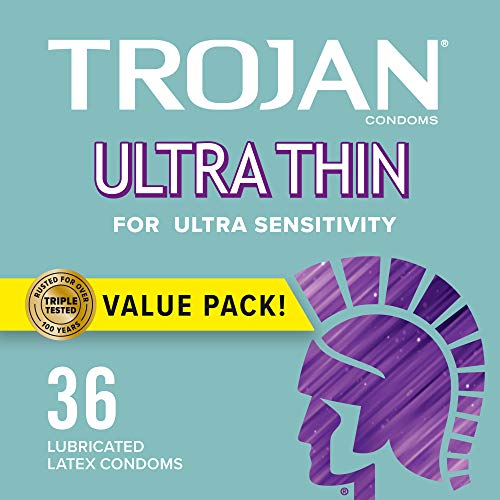 Trojan Ultra Thin Lubricated Condoms - 3 Count, Pack of 6 