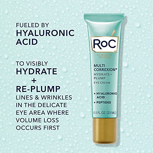RoC Multi Correxion Hyaluronic Acid Anti Aging Under Eye Cream for Puffiness and Dark Circles (.5 OZ) + RoC Retinol Capsules (7 CT), Fragrance & Paraben Free Skin Care