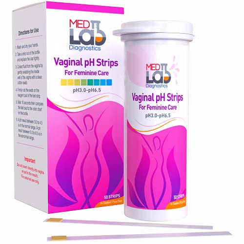 Vaginal ph Test Strips for Women(50 cnt). BV Bacterial Vaginosis and Yeast Infection Test Strips. Feminine pH Test for Vaginal Health, Acidity, and Alkalinity. Strips in Sealed Pouches