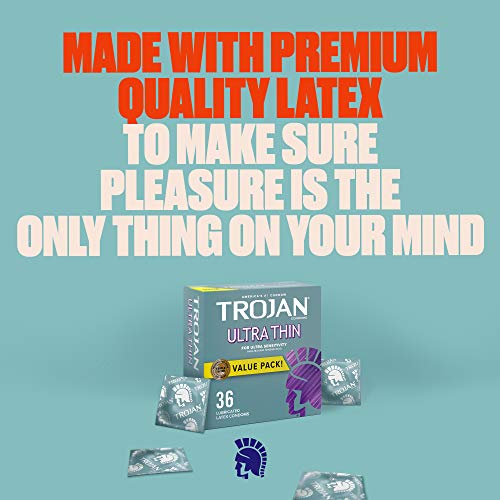 Trojan Ultra Thin Condoms For Ultra Sensitivity, 36 Count, 1 Pack