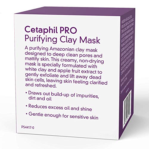 Clay Mask by Cetaphil Pro, Dermacontrol Purifying Clay Face Mask with Bentonite Clay for Blackheads and Pores, Designed for Oily, Sensitive Skin, 3 oz