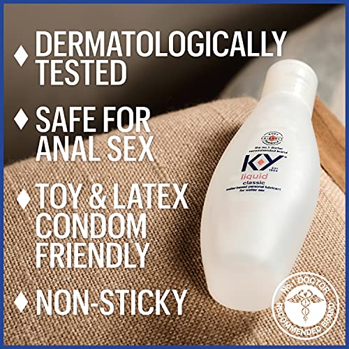 K-Y Liquid Personal Lubricant 4.5 Oz, Premium Natural Feeling Water-Based Lube For Men, Women & Couples