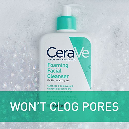 CeraVe Foaming Facial Cleanser | Makeup Remover and Daily Face Wash for Oily Skin | Paraben & Fragrance Free | 19 Fl Oz