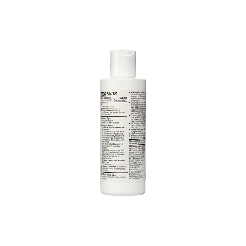Benzoyl Peroxide 5% Wash 5oz Drug Facts and Ingredients